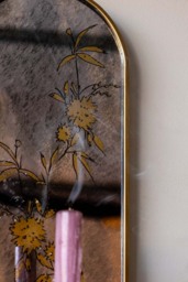 Gold & Foxed Mirror Floral Candle Wall Sconce - thumbnail 4