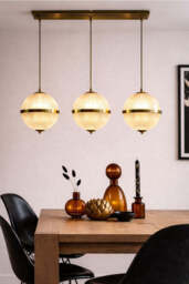 Parisian Gold & Glass Globe Trio Ceiling Light
