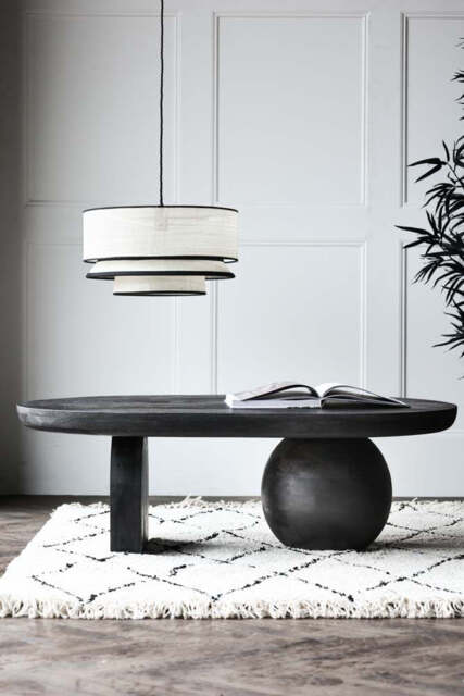 Abstract Black Mango Wood Coffee Table - image 1