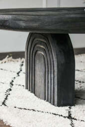 Abstract Black Mango Wood Coffee Table - thumbnail 3