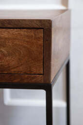 Split Level 2-Drawer Mango Wood Bedside Table - thumbnail 4