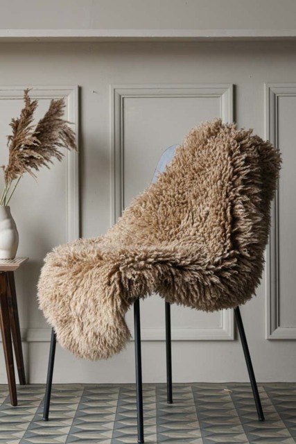 Curly Sheepskin Rug In Butterscotch - image 1
