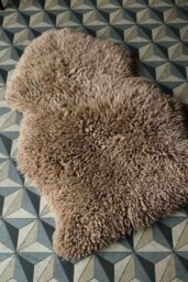 Curly Sheepskin Rug In Butterscotch - thumbnail 3