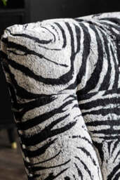 Zebra Print Velvet Swivel Chair - thumbnail 5
