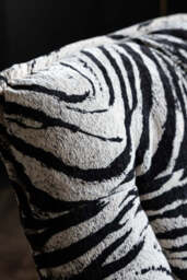 Zebra Print Velvet Swivel Chair - thumbnail 3