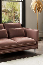 The Lola 2 Seater Sofa in Luxe Pink Velvet - thumbnail 3