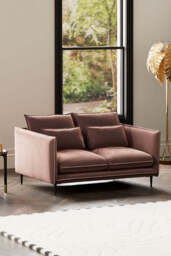 The Lola 2 Seater Sofa in Luxe Pink Velvet