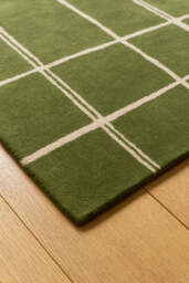 The Albany Grid Rug in Olive - Available in 3 Sizes - thumbnail 4