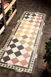 Terracotta Checkered Durable Runner - thumbnail 1
