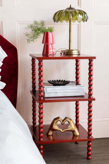 Red Bobbin Square Side Table - image 1