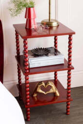 Red Bobbin Square Side Table - thumbnail 3
