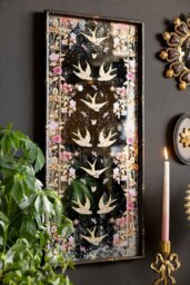 Beautiful Birds & Pink Flowers Decorative Mirror - thumbnail 1