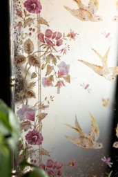 Beautiful Birds & Pink Flowers Decorative Mirror - thumbnail 3