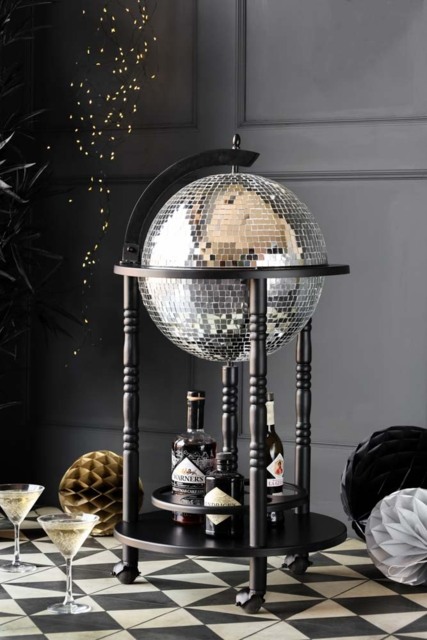 Black Disco Ball Drinks Trolley Cart - image 1