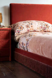 Tassel Bed in Burnt Sienna Needlecord Velvet - Available in 3 Sizes - thumbnail 5