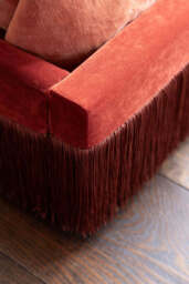 Tassel Bed in Burnt Sienna Needlecord Velvet - Available in 3 Sizes - thumbnail 3