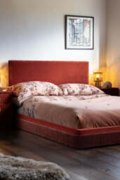 Tassel Bed in Burnt Sienna Needlecord Velvet - Available in 3 Sizes - thumbnail 1
