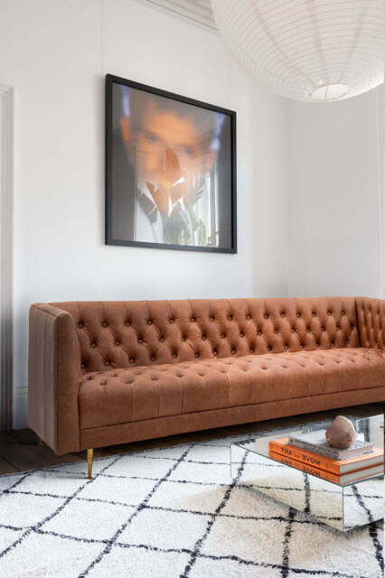 Chesterfield Antique Brown Leather 3-Seater Sofa - image 1