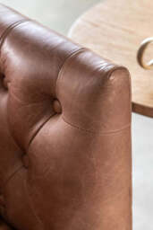 Chesterfield Antique Brown Leather 3-Seater Sofa - thumbnail 3