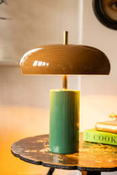 Caramel & Green Domed Table Lamp - thumbnail 3