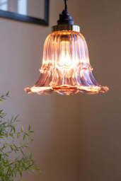 Pale Pink Vintage-Style Glass Easyfit Ceiling Light Shade - thumbnail 1