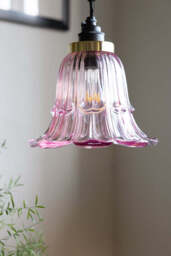 Pale Pink Vintage-Style Glass Easyfit Ceiling Light Shade - thumbnail 3