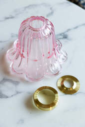 Pale Pink Vintage-Style Glass Easyfit Ceiling Light Shade - thumbnail 5