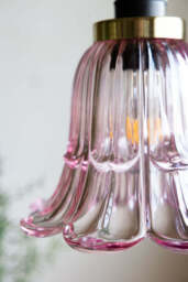 Pale Pink Vintage-Style Glass Easyfit Ceiling Light Shade - thumbnail 4