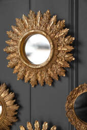 Antique Gold Ornate Leaf Small Mirror - thumbnail 1