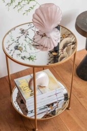Gold Beautiful Birds Mirror Side Table - thumbnail 5
