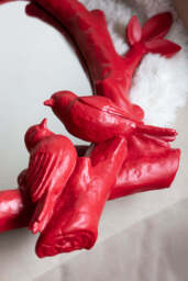 Beautiful Red Bird Oval Wall Mirror - thumbnail 4