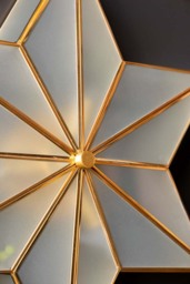Star Brass & Glass Flush Ceiling Light - thumbnail 4