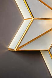 Star Brass & Glass Flush Ceiling Light - thumbnail 5