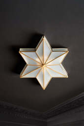 Star Brass & Glass Flush Ceiling Light - thumbnail 3