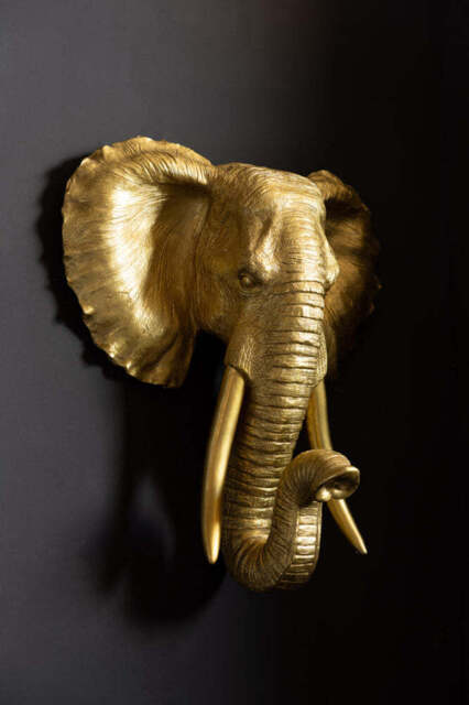 Extra Large Gold Elephant Head Wall Art - image 1