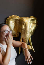 Extra Large Gold Elephant Head Wall Art - thumbnail 5