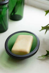 Apothecary-Style Green Glass Soap Dish - thumbnail 3