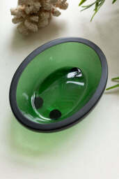 Apothecary-Style Green Glass Soap Dish - thumbnail 5
