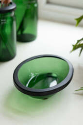 Apothecary-Style Green Glass Soap Dish - thumbnail 1