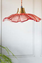 Pale Pink Flower Glass Easyfit Ceiling Light Shade - thumbnail 4