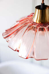 Pale Pink Flower Glass Easyfit Ceiling Light Shade - thumbnail 3