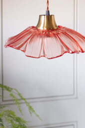 Pale Pink Flower Glass Easyfit Ceiling Light Shade - thumbnail 5