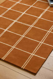 The Albany Grid Rug in Rust - Available in 3 Sizes - thumbnail 3