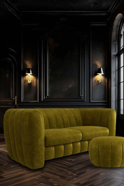The Bowie Large Sofa In Luxe Needlecord Velvet Vintage Green - image 1