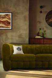 The Bowie Large Sofa In Luxe Needlecord Velvet Vintage Green - thumbnail 5