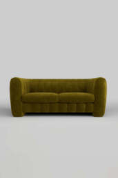 The Bowie Large Sofa In Luxe Needlecord Velvet Vintage Green - thumbnail 4