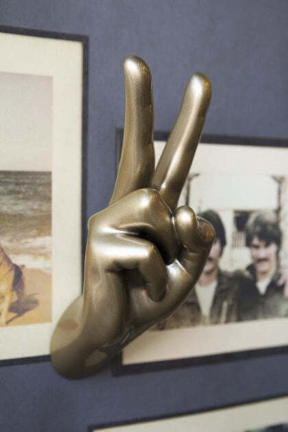Gold Peace Hand Wall Art & Coat Hook - image 1