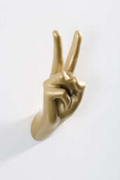 Gold Peace Hand Wall Art & Coat Hook - thumbnail 4