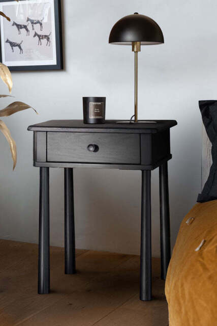 Elegant Black Bedside Table - image 1