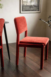 Set of 2 Rust Velvet Dining Chairs - thumbnail 4